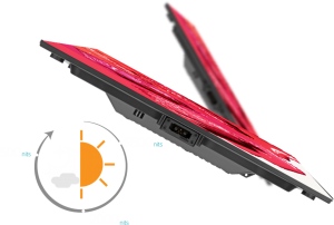 洗練された、 LEDビジョン 降臨。 薄さ33mm。1.6kgという軽さ。 デザイン性に溢れた、0.9mmピッチから30mmピッチまで 幅広いラインアップをとり揃えております。
